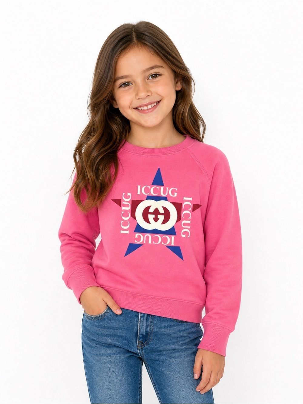 Gucci girls size 8 light weight sweatshirt pink nwot sold out